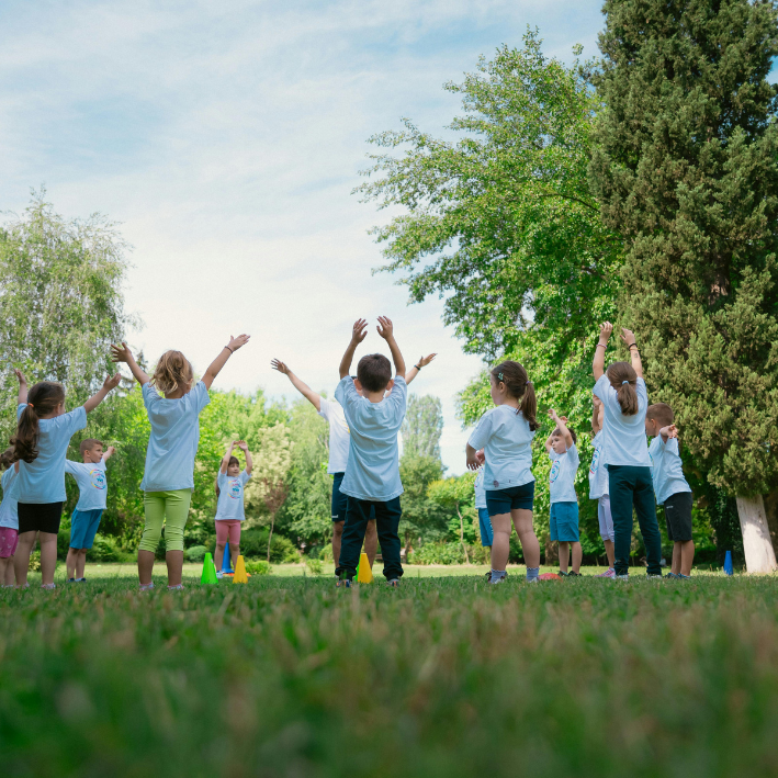 Children being active outdoors